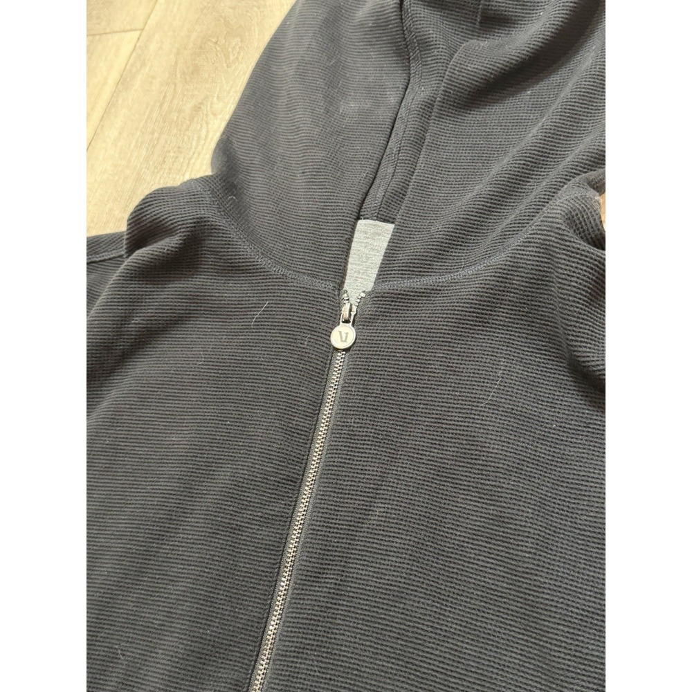 Vuori Hoodie Sweater Mens XLBlack Waffle Knit Full Zip Athletic Performance V259